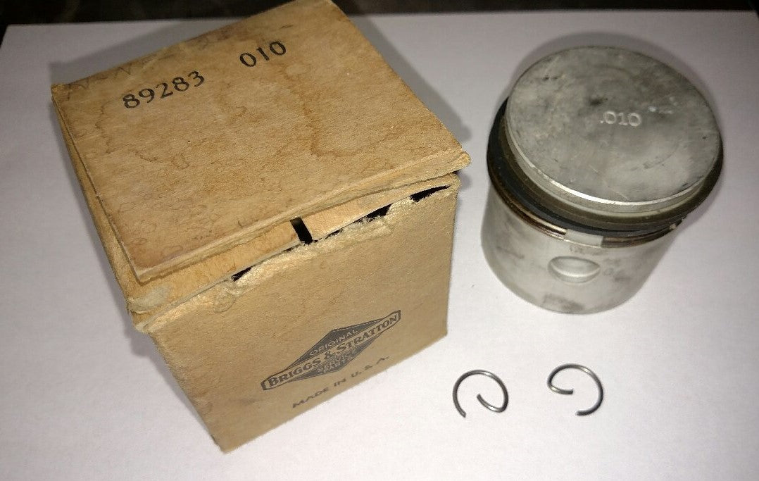 89283 Briggs .010 Oversize Piston & Rings NOS