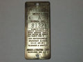 Antique Briggs Serial Tag Model A 81321