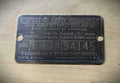 Antique Briggs Model FH Serial Tag 94145