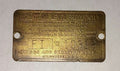 Antique Briggs Model FI Serial Tag 10318
