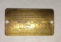 Antique Briggs Model L1 Serial Tag 17125