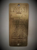 Antique Briggs Serial Tag Model WM 154505