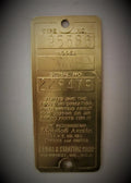 Antique Briggs Serial Tag Model WMB 228479