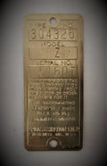 Antique Briggs Model Z Serial Tag 51607